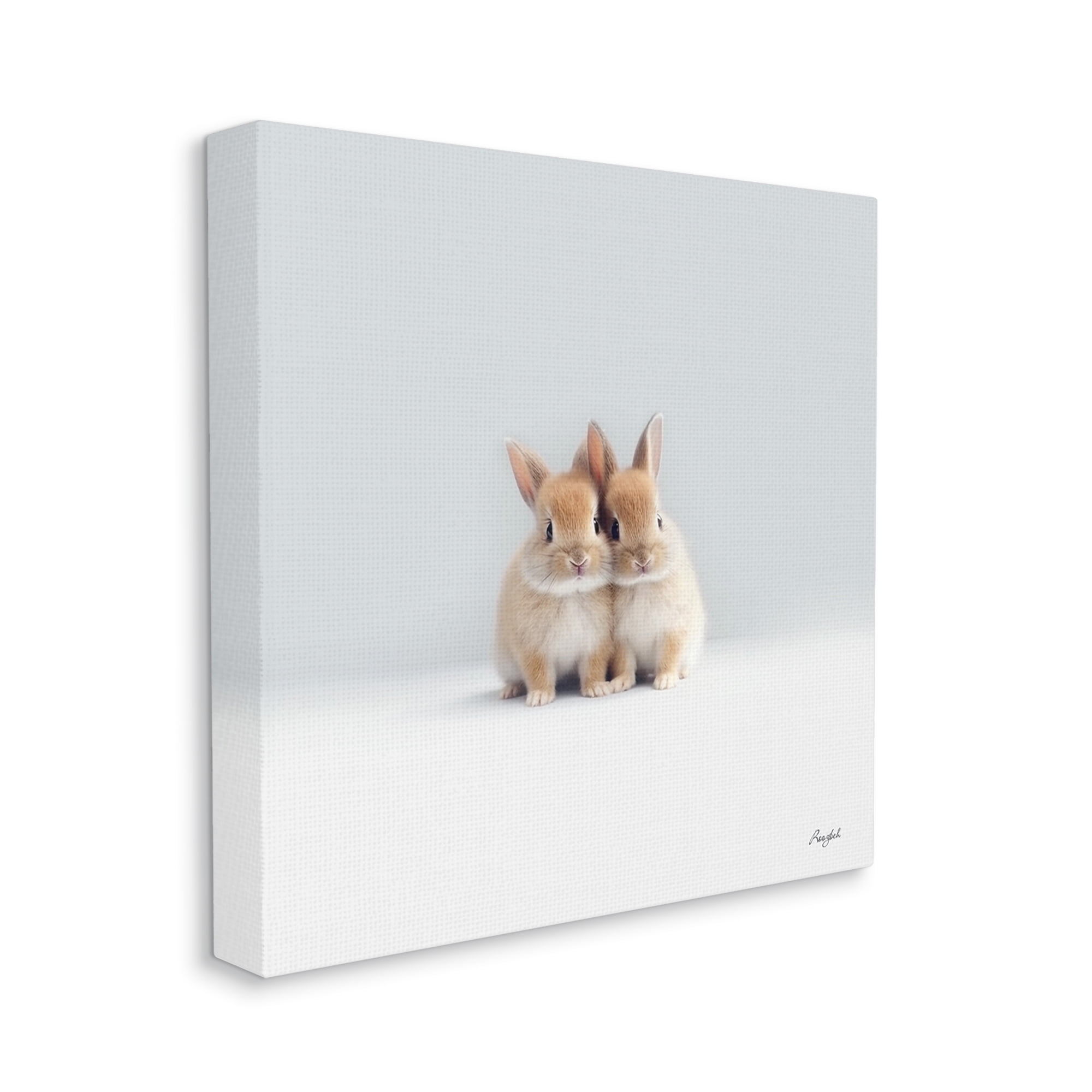 Stupell Industries Tiny Baby Bunnies Pair Animals & Insects Painting Gallery Wrapped Canvas Art Print Wall Art, 36 x 36