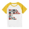 thumbnail image 7 of Boys Girls Independence Day Patriotic Tops Summer USA Flag Star Stripe Printed Tees Raglan Sleeve Casual Short Sleeve Yellow 9-10 Years, 7 of 7