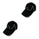 thumbnail image 2 of Guardurnaity Sombrero de Hip Hop con estilo, comodidad informal con protección solar, gorra de béisbol de algodón fácil de usar, sombreros para Negro Ajustable 2Conjunto, 2 of 6