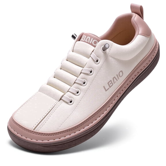 LBAIO Barefoot Shoes Womens Mens Zero Drop Wide Toe Box Canvas Slip-on Sneaker Lightweight Breathable Running Walking