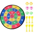 thumbnail image 1 of FELTECHELECTR 1 juego de dardos de seguridad, juguete de práctica con diana adhesiva, juguete interactivo para disparar, suministros para juegos de fiesta (30 cm, 6 dardos y 6 bolas adhesivas)., 1 of 6