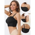 thumbnail image 3 of Unique Bargains Women's Wirefree Bras Strapless Breathable Push-up Bralette XL Black, 3 of 6