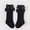 Black, variant on Unisex Kids Spanish Bowknot Knee High Socks, Cotton Long Tube Calf Socks, Solid Color Double Layer Ruffle Socks for Toddlers 0-7Y