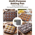 thumbnail image 7 of Square Brownie Pan with Dividers, Non Stick Carbon Steel Baking Tray, All Edges Brownie Bite Pan, 1 Pack 12 Cavity, for Individual Brownies, Cupcakes, Muffins, Cookies, Bread, 7 of 7