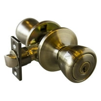 Design House Terrace 6-Way Universal Keyed Entry Door Knob, Antique Brass