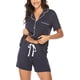 thumbnail image 2 of Conjunto de pijamas de manga corta para mujer, con botones, ropa de dormir suave, conjuntos de salón Pj Ormromra, 2 of 6