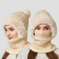 thumbnail image 2 of Angala Winter Thermal Scarf Hat For Outdoor Activities Fleece Lined Cold Weather Face Windproof Ear Warmers Cozy Stylish Basic Scarf Hat & Gloves, 2 of 5