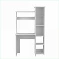 thumbnail image 7 of Desks, Modern 7-Shelf Writing Desk with Built-In Bookcase, 38.7” Wide | White | Particle Board, 7 of 7