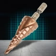 thumbnail image 2 of 1Pcs Hexagonal Handle Spiral Groove Step Cone Cobalt Drill Bit High Speed Steel(4-20mm), 2 of 9