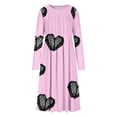 thumbnail image 4 of ICHUANYI Liquidación Mujer Casual Cuello Redondo Manga Larga Abotonado Plegable Vestidos Estampados ICHUANYI WER202308172819, 4 of 5