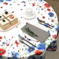 thumbnail image 6 of 4th of July Round Tablecloth 60 Inch Red Blue Flowers Poppy Patriotic Tablecloth Independence Day Memorial Day Party Table Cover for Party Dining Picnic Decor, 6 of 6