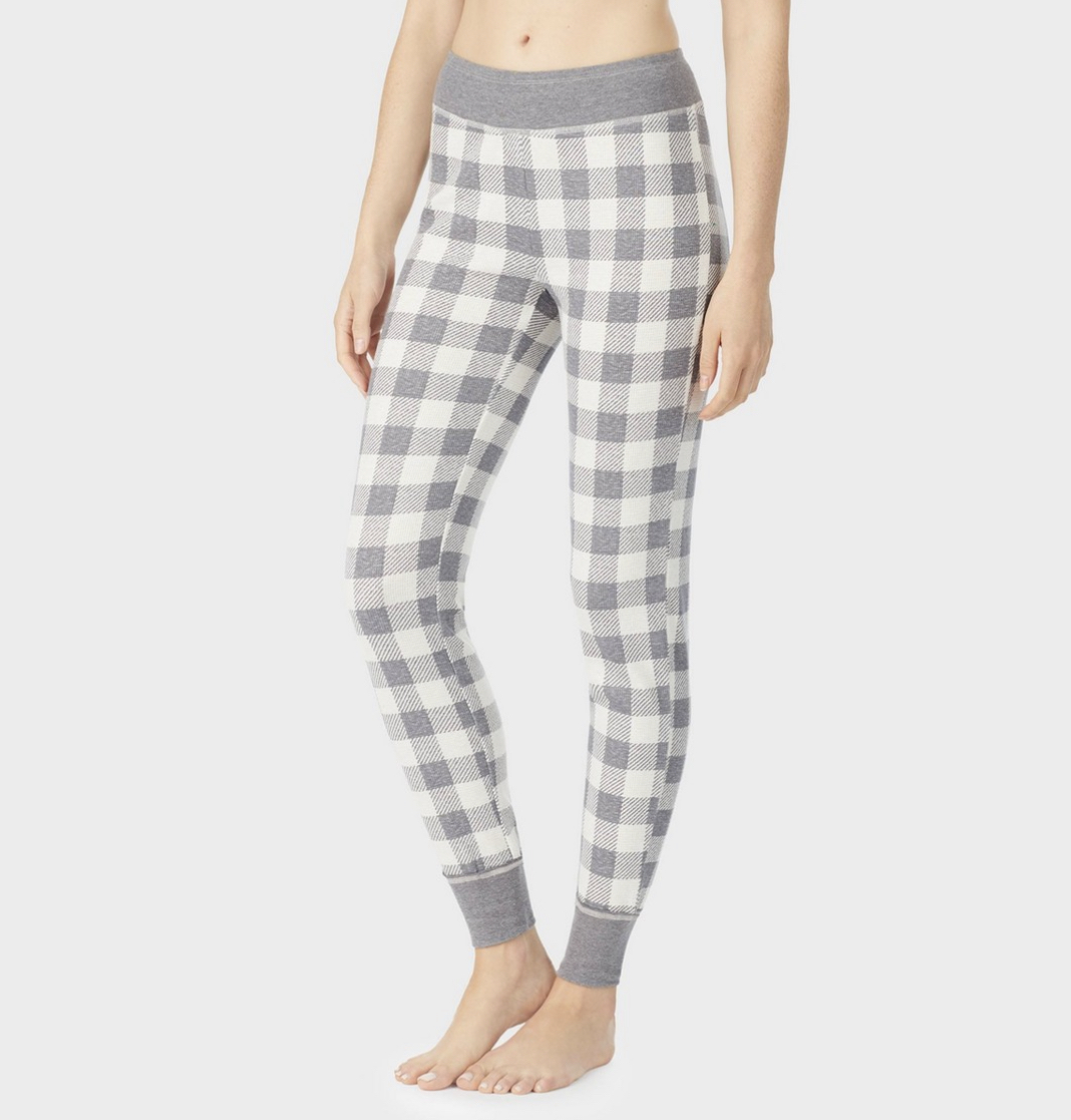 Warm Essentials by Cuddl Dudds Women's Buffalo Check Waffle Thermal