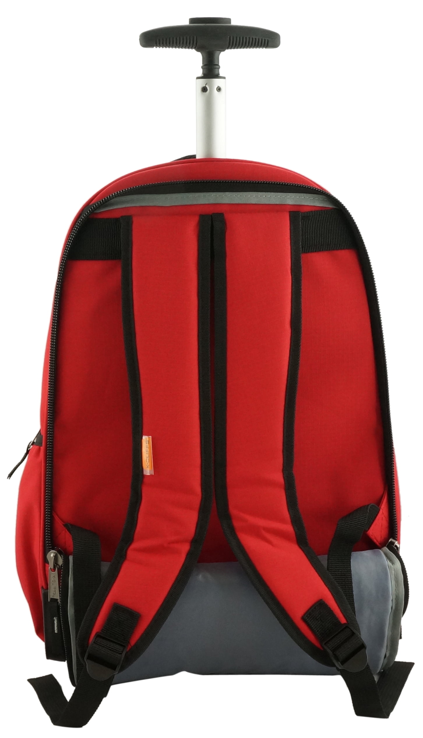 K-Cliffs Heavy Duty 17.5" Rolling Backpack w/Safety Reflective Stripe Red, Teen- Adult Unisex