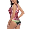 thumbnail image 4 of Picia Watermelon Splash Realism Art Pattern Women's One Piece Swimsuits,One Shoulder Swimwear Asymmetric ,Ruffle Monokinis Bathing Suits,High Waisted Flattering Bathing Suits-Large, 4 of 8