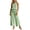 A1_Green#women's gingham matching set, variant on Lcziwo Two Piece Set for Women Elastic Waist Ruffle Trim Tank Tops Wide Leg Pant Set Plaid Casual Beach Vacation Lounge Set Khaki,L