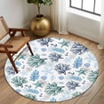 thumbnail image 2 of Round Rug 6Ft Washable Non-Slip, Blue Teal Coastal Circle Area Rugs for Living Room Bedroom, Coral Starfish Seaside Summer Beach Indoor Floor Mats Carpet Runner for Home Decor Aesthetic, 2 of 8