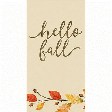 Hello Fall Paper Hand Guest Towels, Pack of 16 | Disposable Hand Towels, Buffet Disposable Napkins
