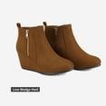 thumbnail image 2 of Dream Pairs Women's Suede Low Wedges Ankle Boots, 2 of 5