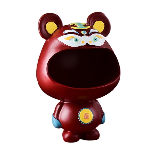Hermosas figuras con bandeja para guardar joyas en la entrada del porche. rojo