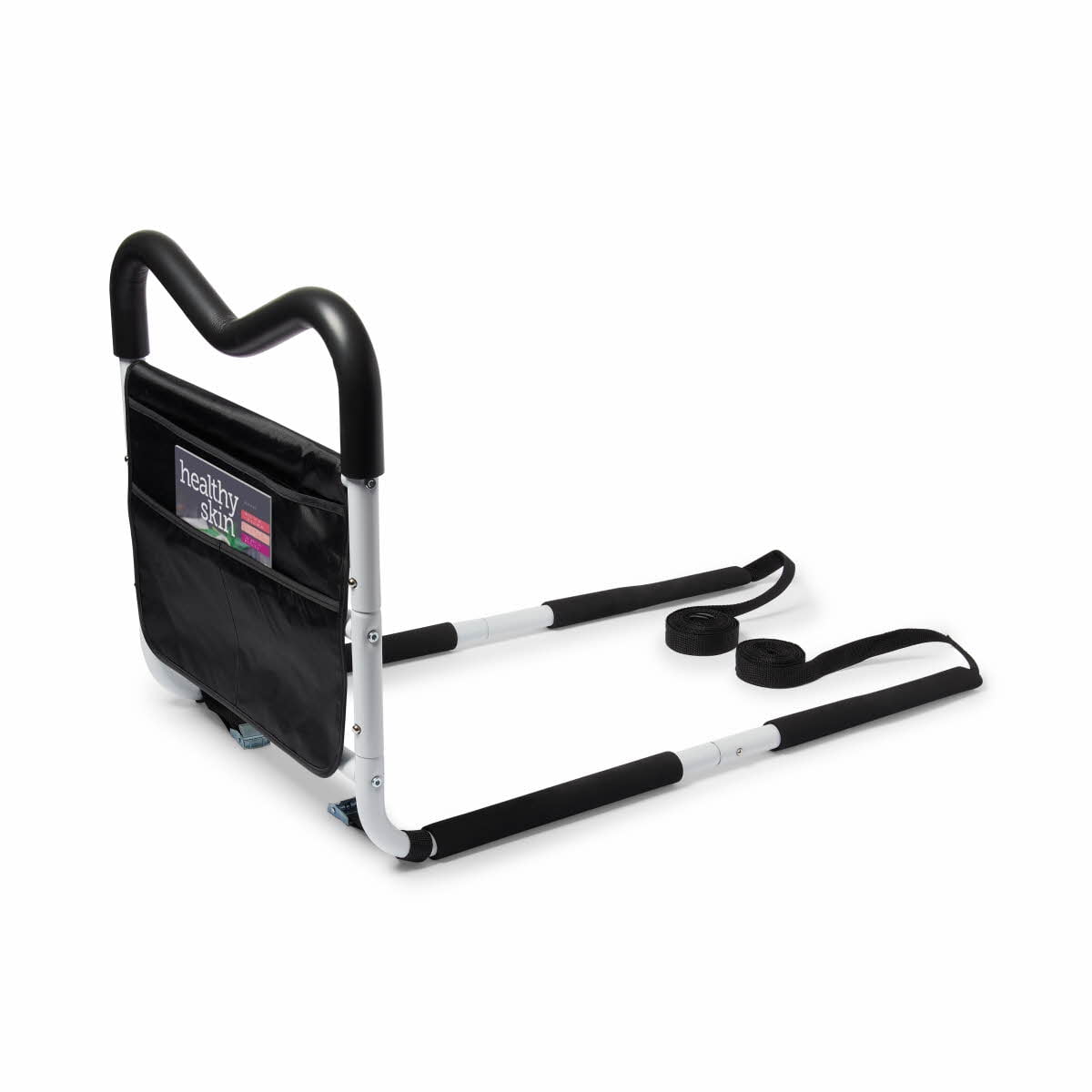 Medline M-Shaped Bed Assist Bar with Cushion Grip, Ergonomic, Fits Most Beds, White & Black