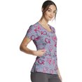thumbnail image 4 of Dickies Prints Medical Scrubs Top for Women V-Neck DK852, L, Care Slow Much, 4 of 5