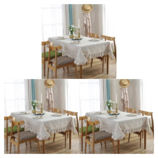 maskred Wide Application Rectangular Tablecloth Easy Wash And Vintage Style For Any linen 100*140CM 3Set