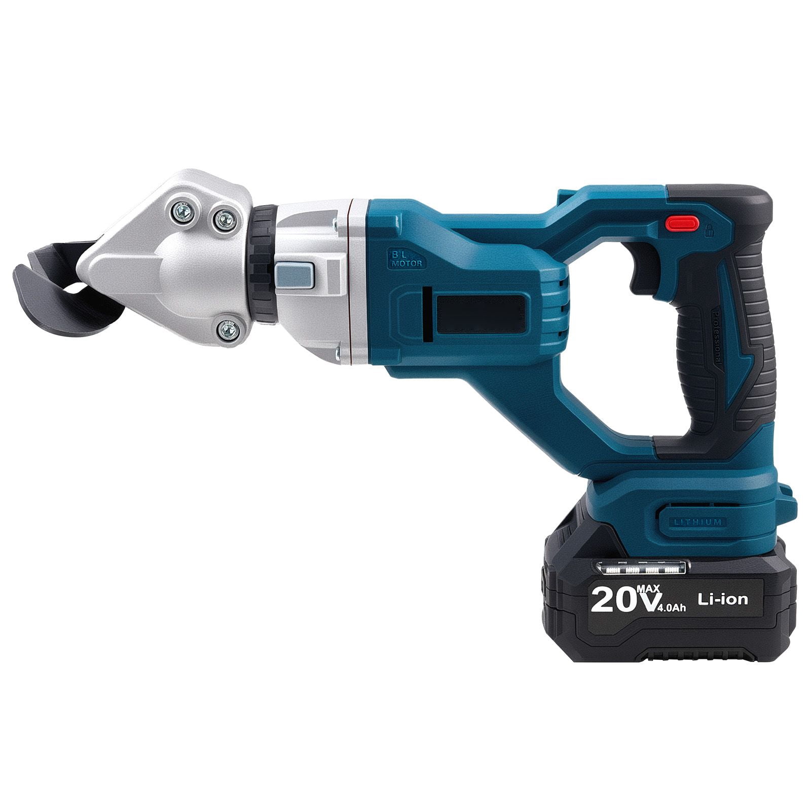 Cordless Metal Shear with 25,000 RPM, 400W Motor, 360° Rotating Head, Variable Speed, 4.0Ah Battery for Sheet Metal Cutting