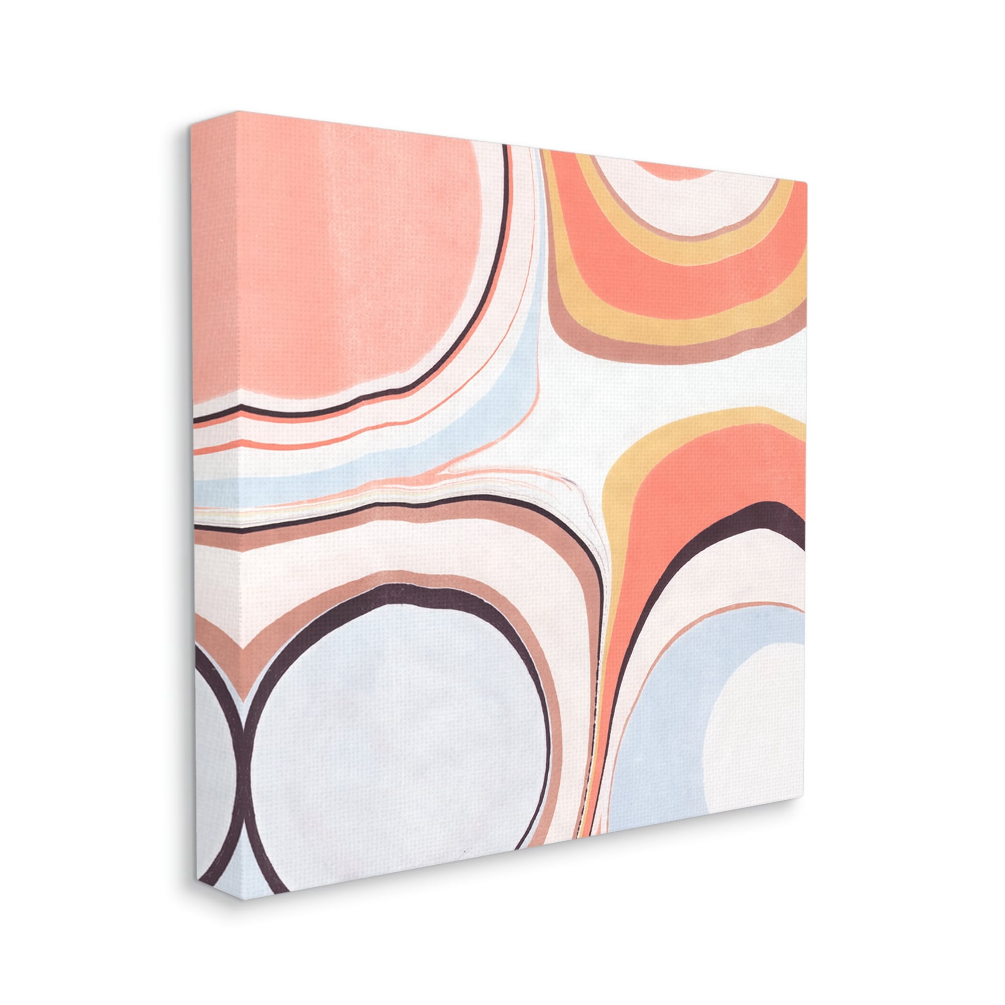 Stupell Industries Groovy Orange Pink Abstract Painting Fluid Shapes, 30 x 30,Design by Annie Warren