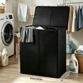 thumbnail image 7 of iFaveorr 154L Laundry Hamper with Lid and 2 Removable Laundry Bags, Large Collapsible 2 Dividers Dirty Clothes Basket with Handles for Bedroom Laundry Room Closet Bathroom, Black, 7 of 7