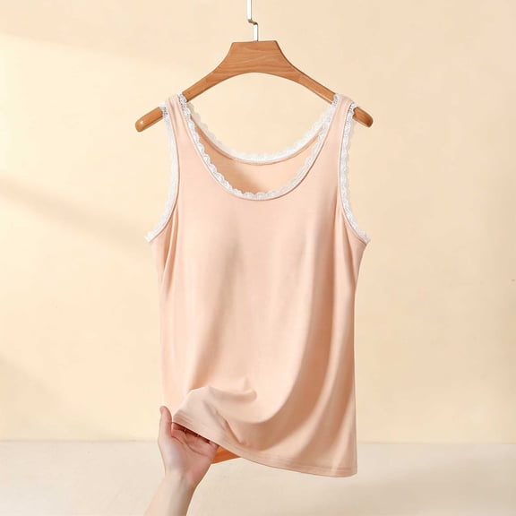 DailyTrove Women Simple U Neck Soft Breathable Solid Sleeveless Everyday Tank Top