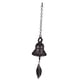 thumbnail image 2 of Campana colgante de bronce antiguo, diseño con hojas, sonido melodioso, ideal para decoración de hogar, jardín o regalo. Incluye gancho para colgar fácilmente. Tamaño pequeño (6.5 cm de diámetro)., 2 of 7