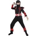 thumbnail image 1 of Pecho Musculoso Rojo Negro Disfraz De Halloween Disfraz De Seguridad Para Niños Power Ninja Yuarrent HA046137-01, 1 of 6