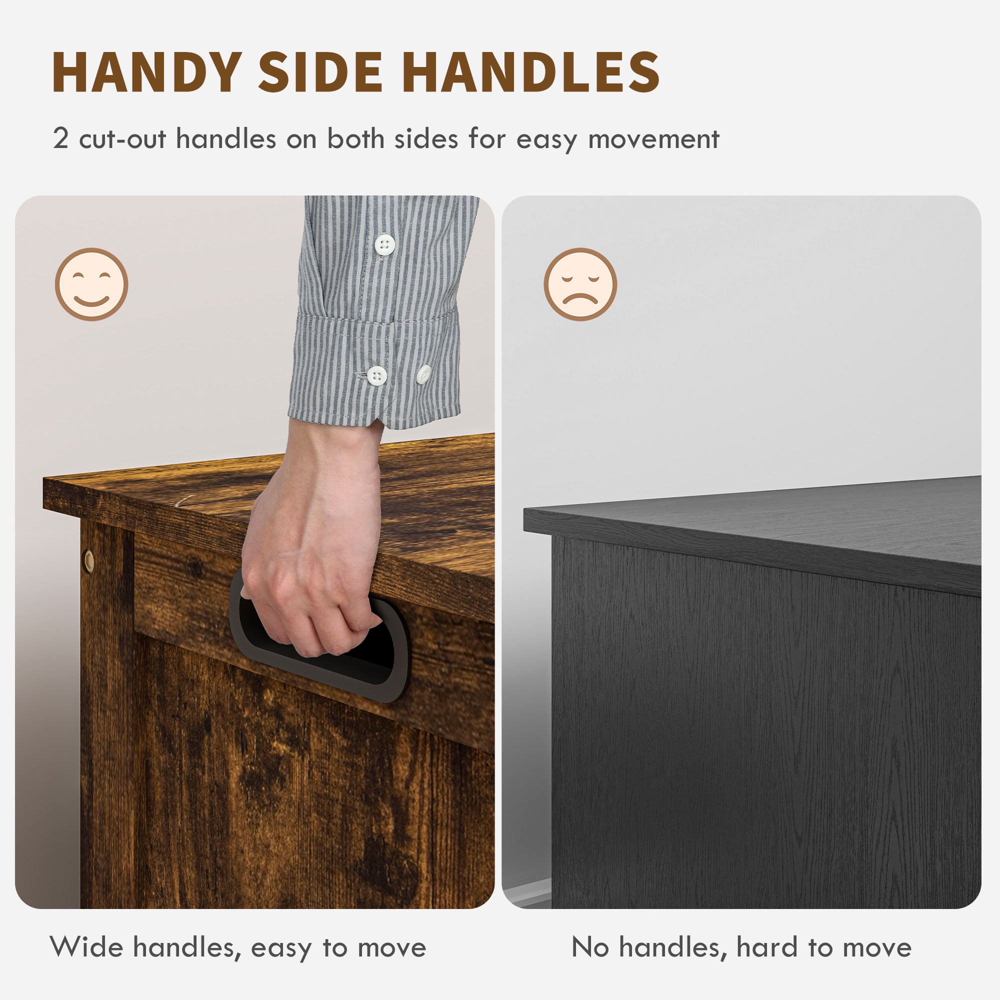 HOMCOM 39.4" Storage Chest w/ 2 Safety Hinges, Wooden Box, Rustic Brown
