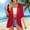 Red, variant on Ussuma Women's Chiffon Blouse Cardigan Solid Color 3/4 Sleeve Soft Light Texture Casual Thin Jacket Ideal for Spring Summer Daily Wear XXL Red