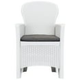 thumbnail image 2 of vidaXL Garden Chairs 2 pcs with Cushion White Plastic Rattan Look, 2 of 5