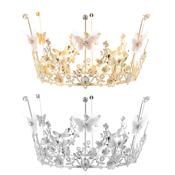 2 PCS Cake Crowns Cumpleaños Pastel Adornos Cake Topper Cake Crown Decoraciones