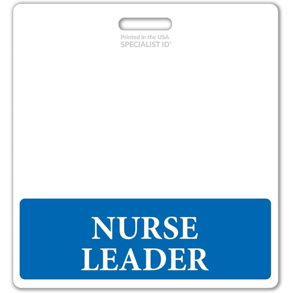 Oversized Nurse Leader Badge Buddy Horizontal - XL Badge Buddies for Nurse Leaders - 3 3/8 X 4 1/8 Role Identification Badge Backer Card - USA Printed by Specialist ID (Blue)