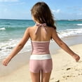 thumbnail image 6 of mgoYE Girls Y2k Vintage 2 Pieces Bikini Set Halter Tankini Top with Shorts Beach Swimsuit Vacation Outfit, 6 of 6