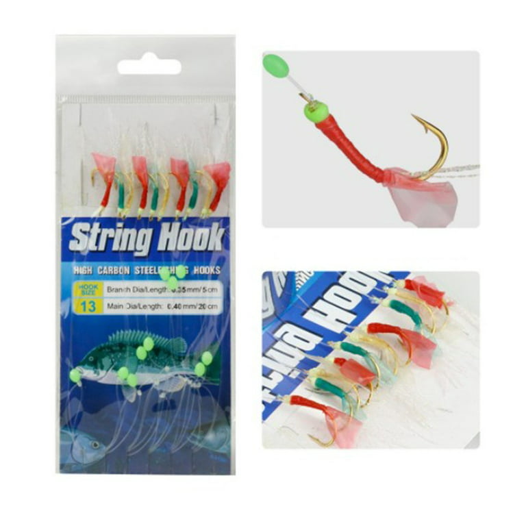 Sabikis Rigs Bait 10 Hooks Fishing Feather Lures Sea Herring Baits String  Hooks