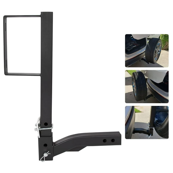 ECOTRIC Spare Tire Mount Carrier 24-Inch Universal Fit for SUV ATV UTV RV Truck Car w/Standard 2'' Receiver Trailer Hitch Tire Carrier Bracket