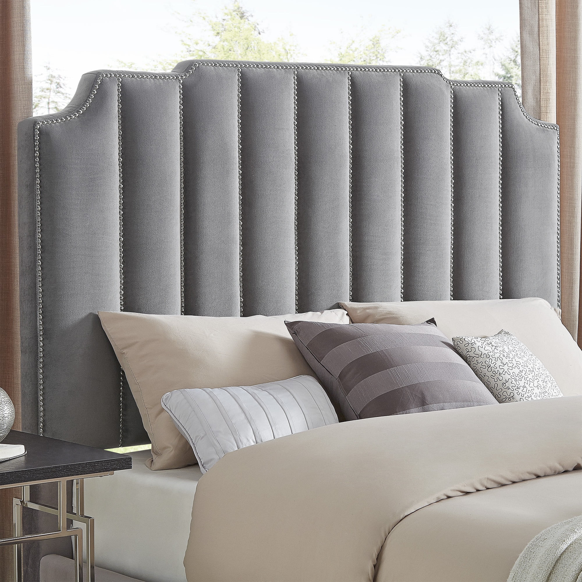 Details about   Crosley Furniture Cassie Upholstered King California King Headboard in Bourbon 