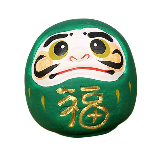 Muñeca Daruma, colección de figuras, estatua artesanal creativa, adorno interior para bar. Verde