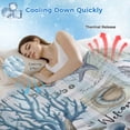 thumbnail image 3 of Blue Coastal Cooling Blanket, Lightweight Breathable Summer Throw Blanket with Double Sided Cold Effect,Nautical Coral Starfish Beach Summer Picnic Beach Blankets Bed Sheet for Hot Sleepers 60"x80", 3 of 8
