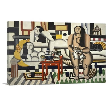 ARTCANVAS Three Women 1921 Canvas Art Print by Fernand Leger - Size: 26" x 18" (0.75" Deep)