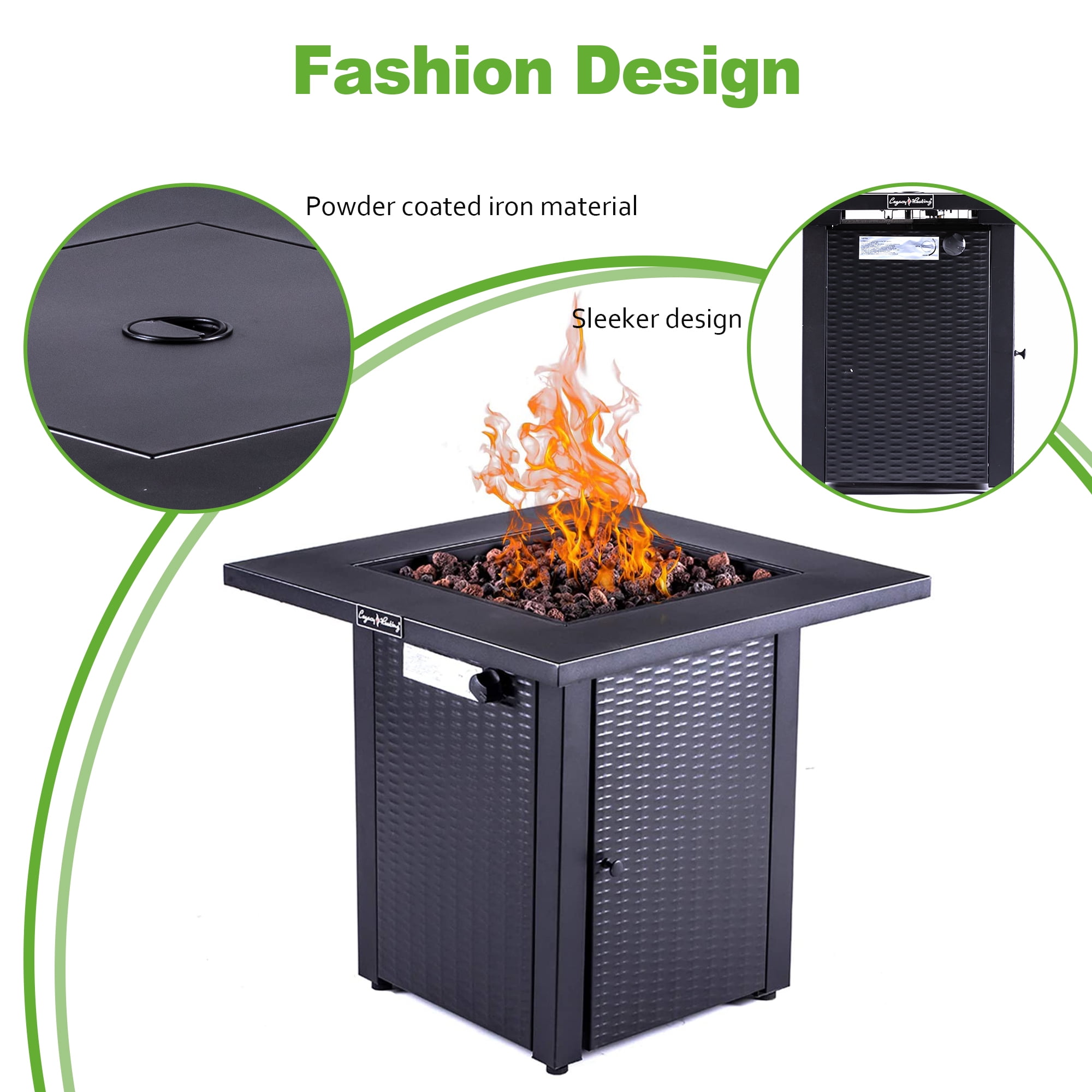 Legacy Heating 28 Square 50000 BTU Propane Fire Pit Table - Walmart.com