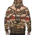 thumbnail image 7 of Salouo Patriotic Deer Soldier Salute Pattern Men's Fall Hoodie Sweatshirt,Sport Hoodie with Pockets for Men Pullover Casual Hooded Sweatshirt-Small, 7 of 7
