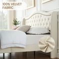 thumbnail image 6 of GymChoice Queen Size Upholstered Platform Bed Frame with Tall Headboard,Luxurious Velvet Button Tufted and Nailhead Trim Wingback,Arched Footboard,Sturdy Wooden Slats,Noise-Free,No Box Spring Needed, 6 of 9