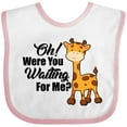 thumbnail image 3 of Inktastic Oh Were You Waiting for Me with Baby Giraffe Boys or Girls Baby Bib, 3 of 4