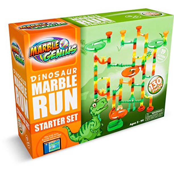 Marble Genius Marble Run Dinosaur Starter Set 130 Complete Pieces