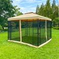 thumbnail image 4 of 10x10 Canopy Tent, BTMWAY Outdoor Gazebo Canopy Metal Fram, Canopy Tents for Outside with Netting, Double Roof, Waterproof Soft Top, Outdoor Party Tent for Lawn, Garden, Backyard, Deck, Beige, R2242, 4 of 12